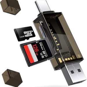 4 in 1 SD & TF Card Reader with Type-C & USB Ports,Portable Memory Card Reader